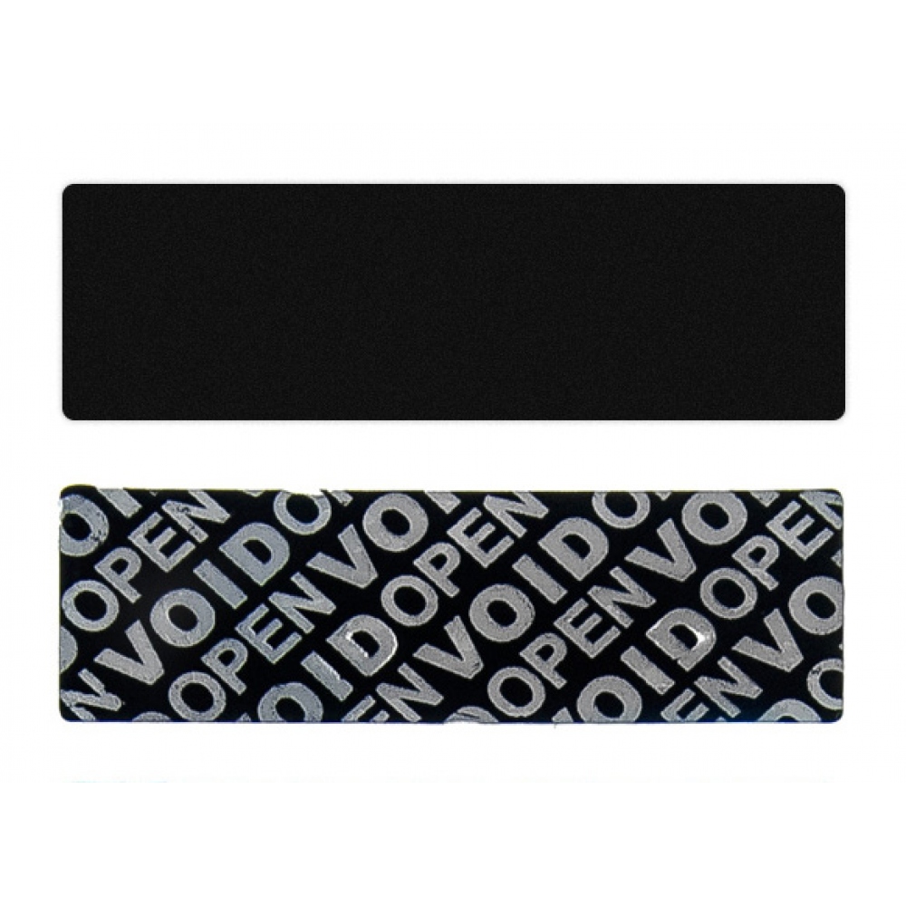 Black non-residual rectangular VOID sticker with high adhesion