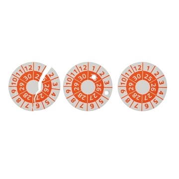Calibration sticker 2025, 2026, 2027, 2028, 2029, 2030 orange 12mm