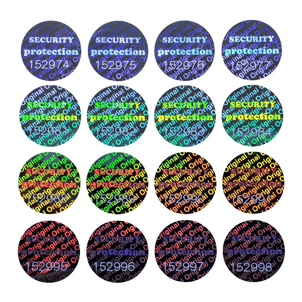 Large circular numbered holographic seal „Original“