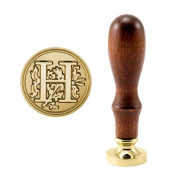 Brass seal stamp (stamping block) for wax - a decorative block letter H
