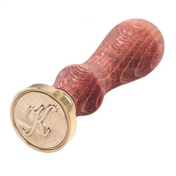Wax seal stamp with letters of the alphabet - handwritten script K