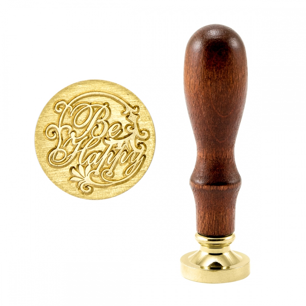 Brass wax stamp - Be Happy