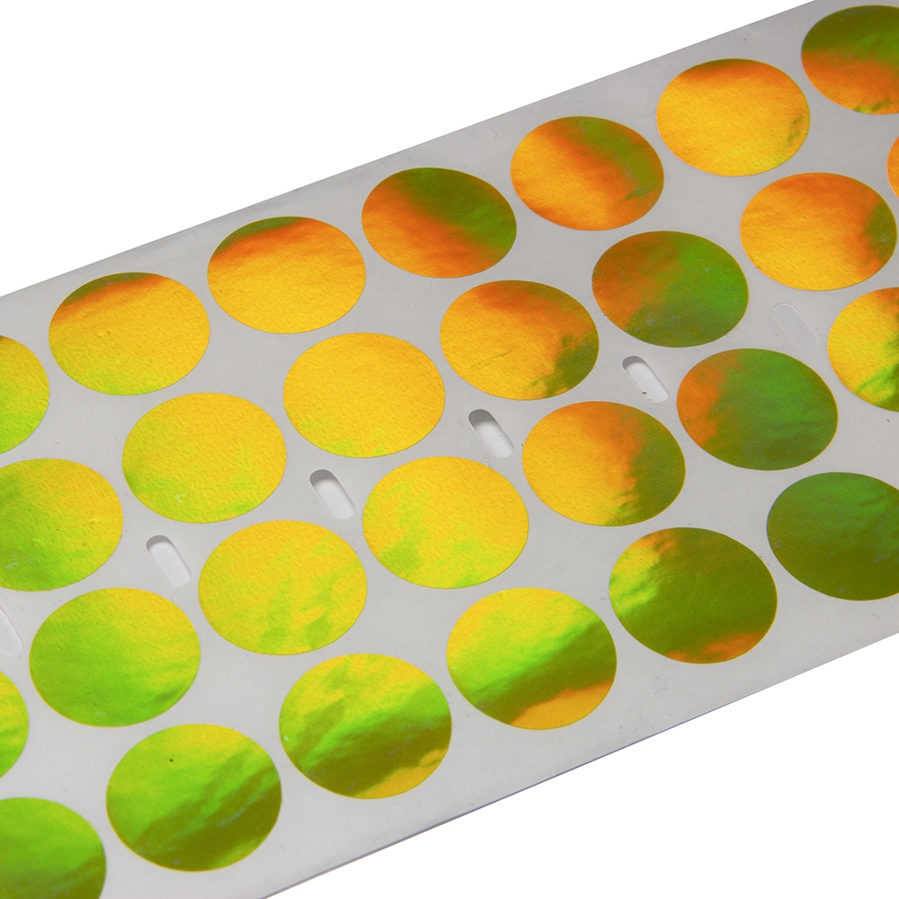 Golden hologram VOID security label, printing option, 20 mm