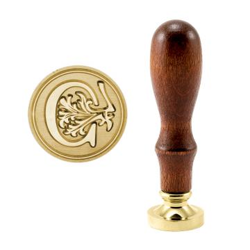 Brass seal stamp (stamping block) for wax - a decorative block letter C