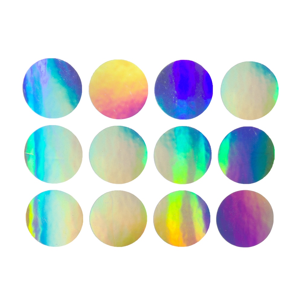 Silver hologram VOID security label, printing option, 20 mm