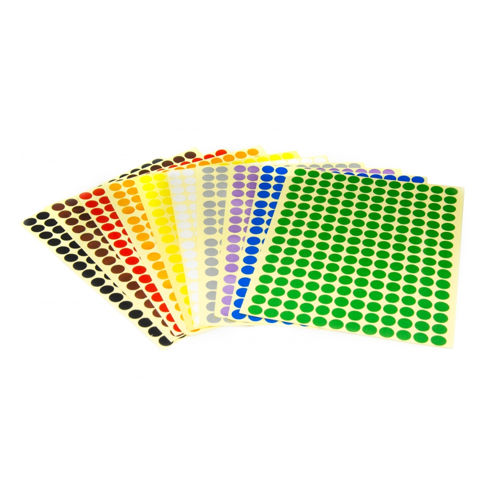 Round colored signaling stickers  unprinted 10 mm blue