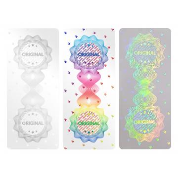 Transparent hologram box stickers Original 15 x 35 mm