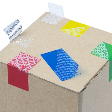 Residual security sticker, red, 50 x 25 mm