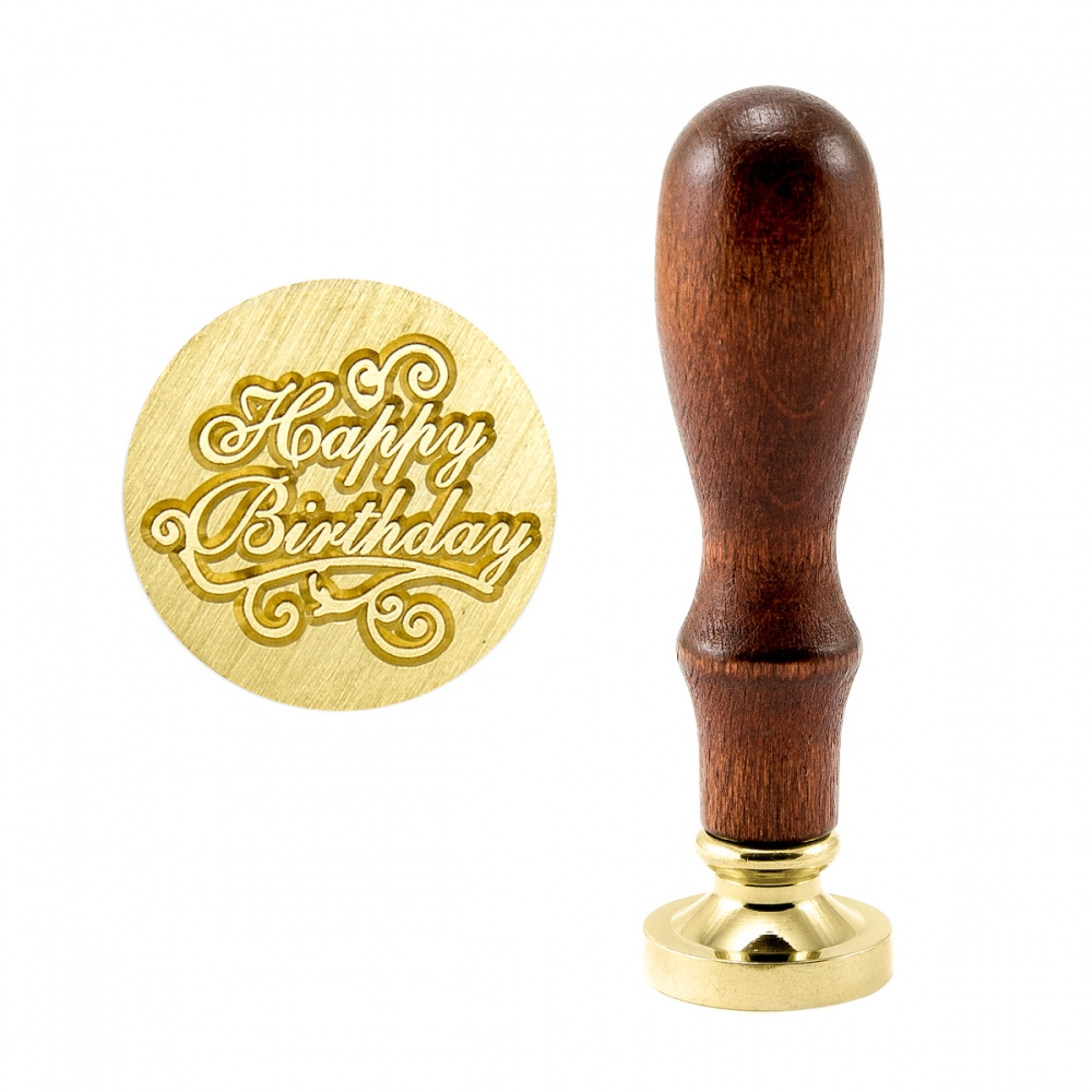 Brass wax stamp - Happy Birthday