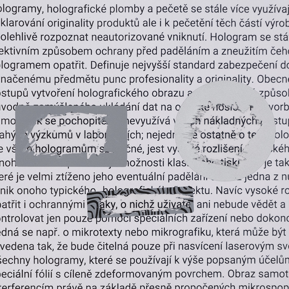 Scratch sticker, matte silver – black shards pattern, 35 mm x 8 mm, rectangular