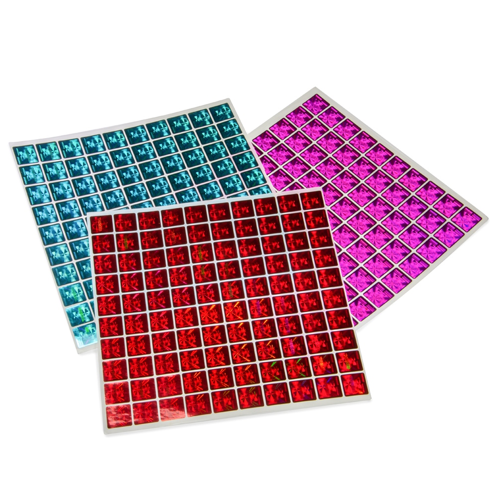 Holographic sticker Original 15x15mm red