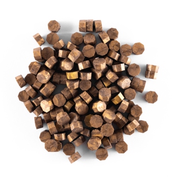 Mailable sealing wax brass metallic - beads 30g - Type 16