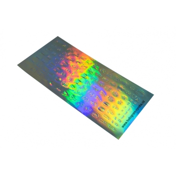 Decoratve holographic set of letters and characters - 11 mm