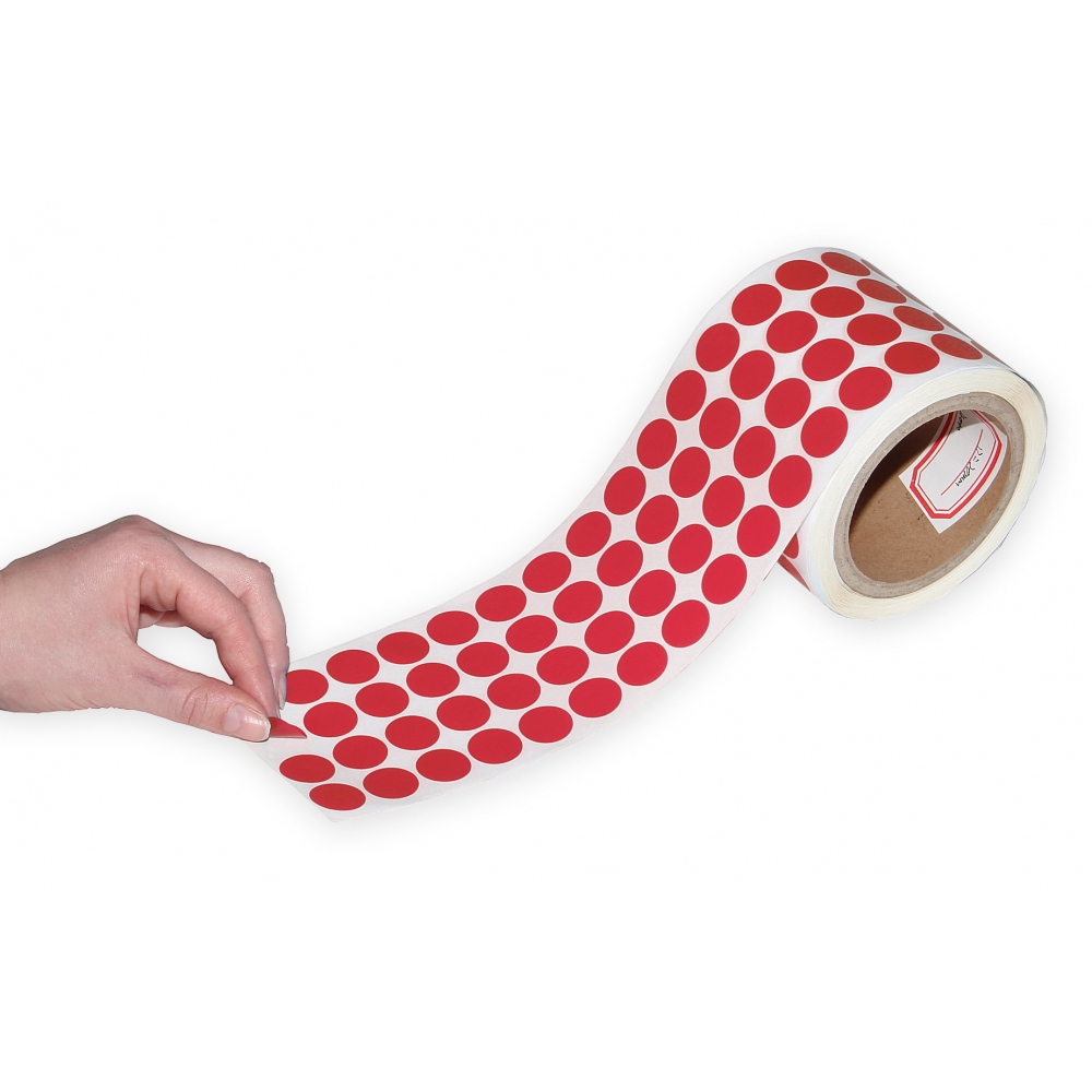 Non-residual red circular VOID sticker with high adhesion