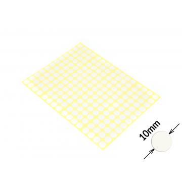 Round colored signaling stickers  unprinted 10 mm white