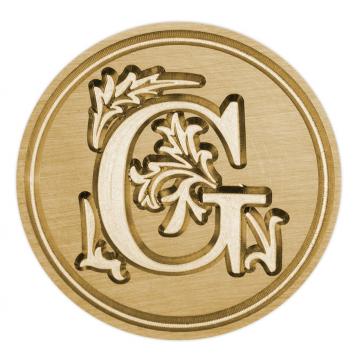 Brass seal stamp (stamping block) for wax - a decorative block letter G