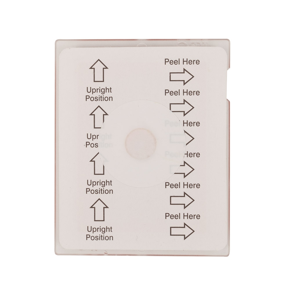Self-adhesive bale tilt indicator