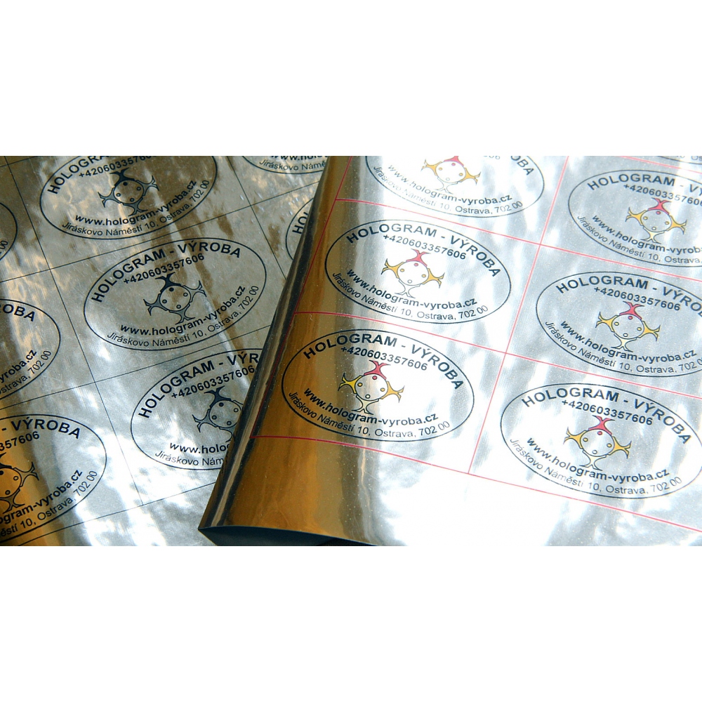 Silver mirror adhesive VOID security film A5