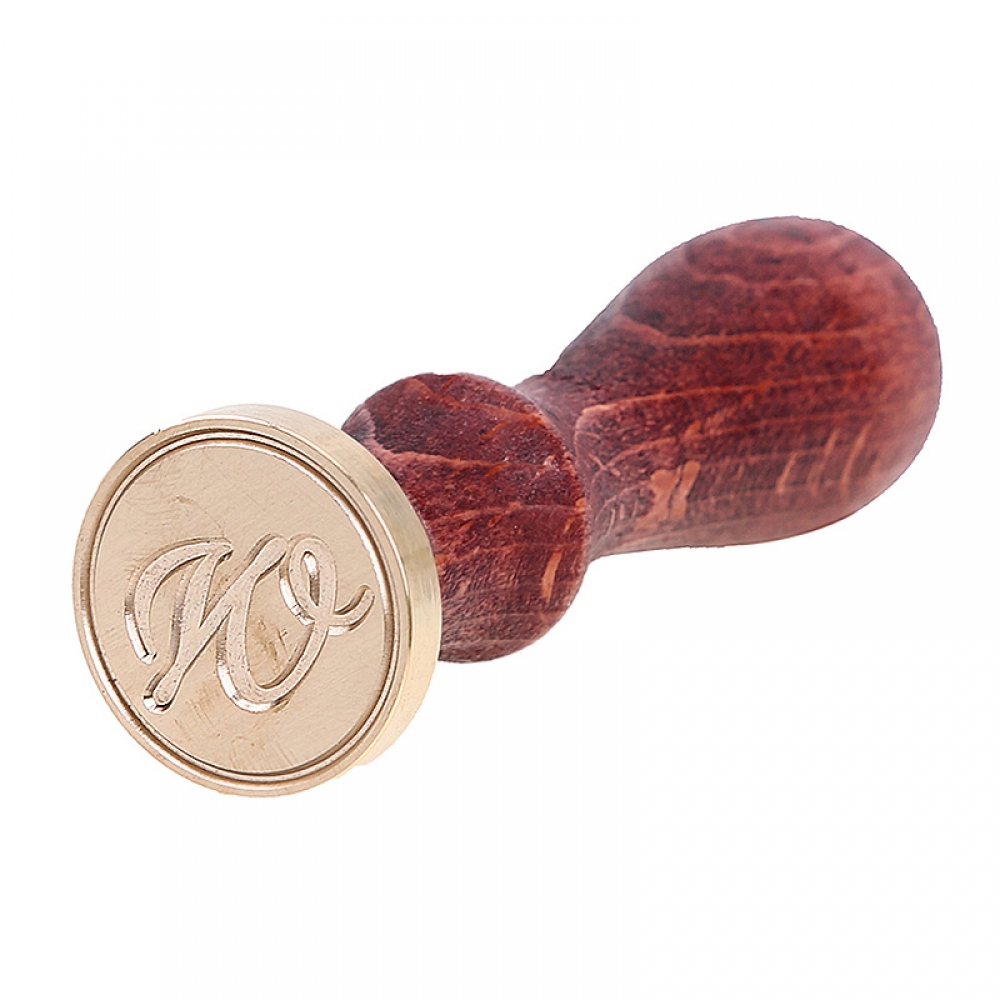Wax seal stamp with letters of the alphabet - handwritten script W