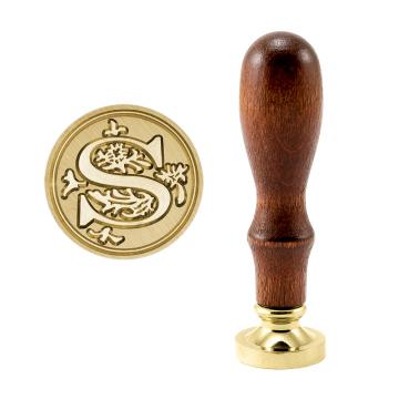 Brass seal stamp (stamping block) for wax - a decorative block letter S