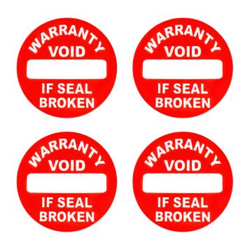 Vinyl warranty sticker Warranty VOID if seal broken red d12mm
