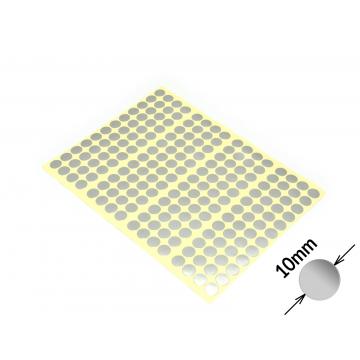 Round colored signaling stickers  unprinted 10 mm silver