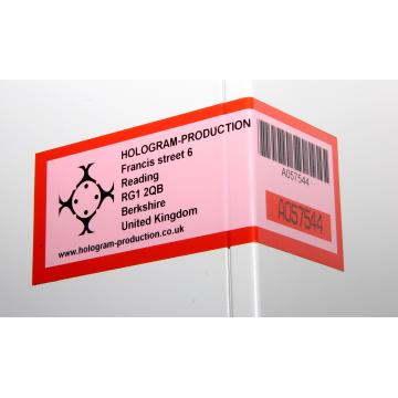 Two-layered tamper evident KTL labels numbering to a depth