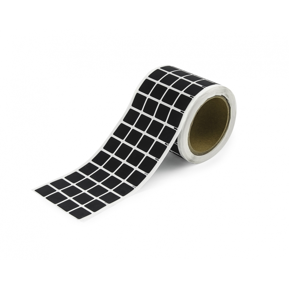 Non-residual black square VOID sticker with high adhesion 20x20mm