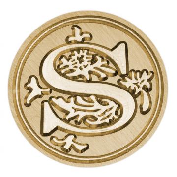 Brass seal stamp (stamping block) for wax - a decorative block letter S