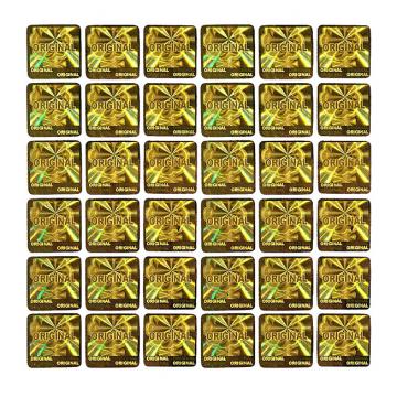 Holographic sticker Original 15x15mm gold
