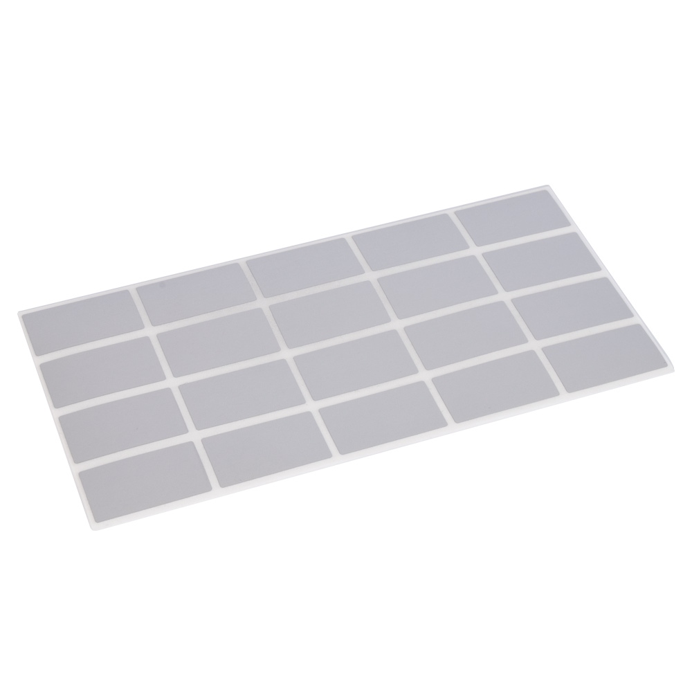Rectangular scratch sticker, matte silver, 42 mm x 23 mm