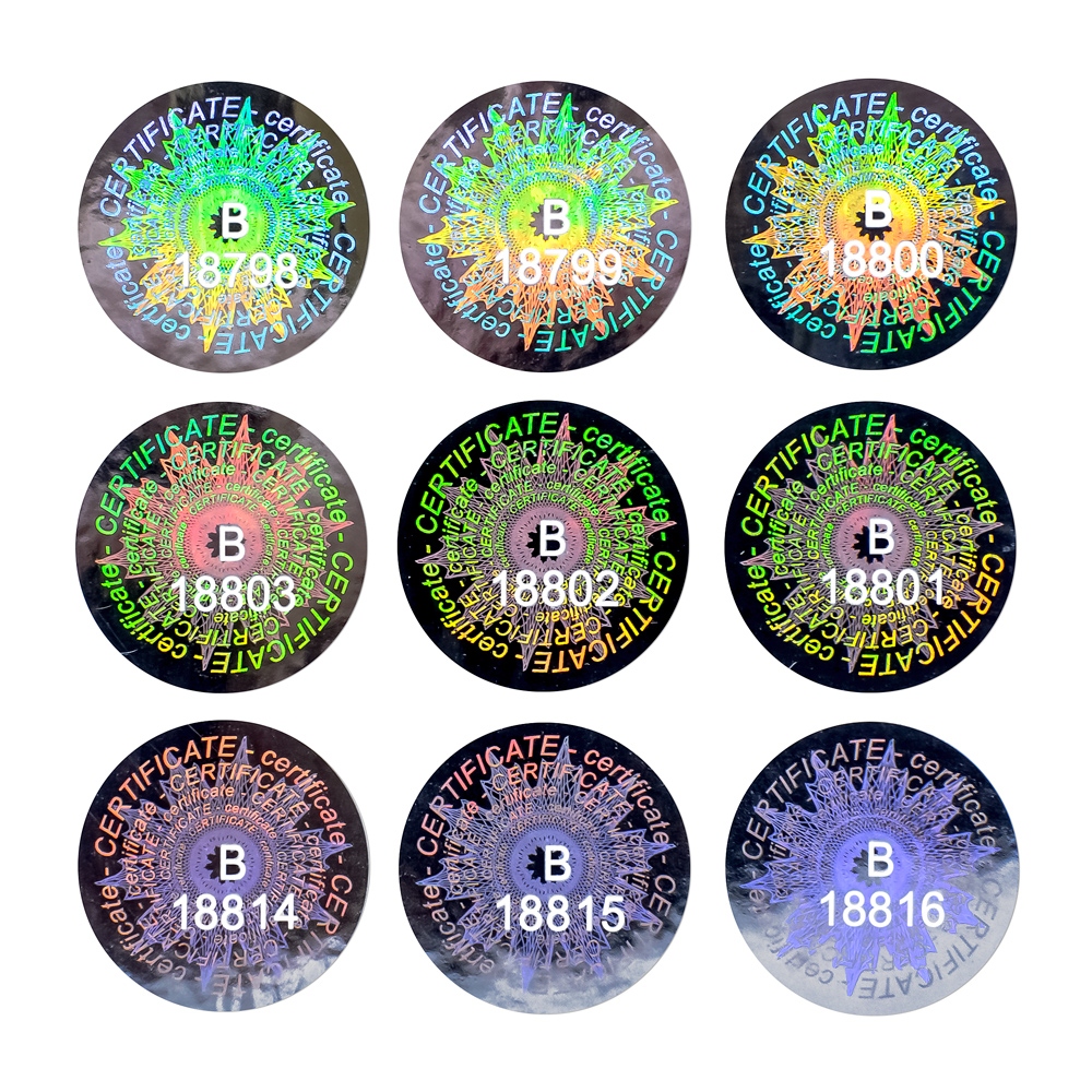 DL Certificate numbered hologram with VOID layer