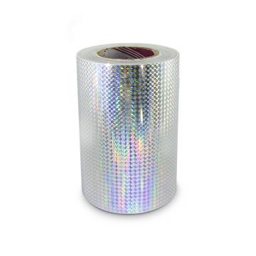 Universal holographic adhesive foil on meters MOTIVE 1 small squares - width 20cm  silver