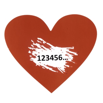 Scratch-off sticker heart red 60x70mm