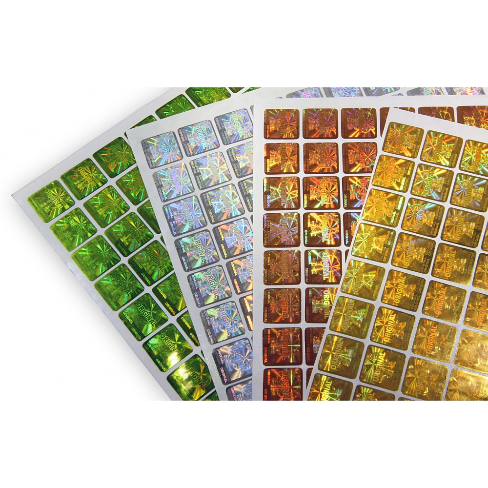 Holographic sticker Original 15x15mm green