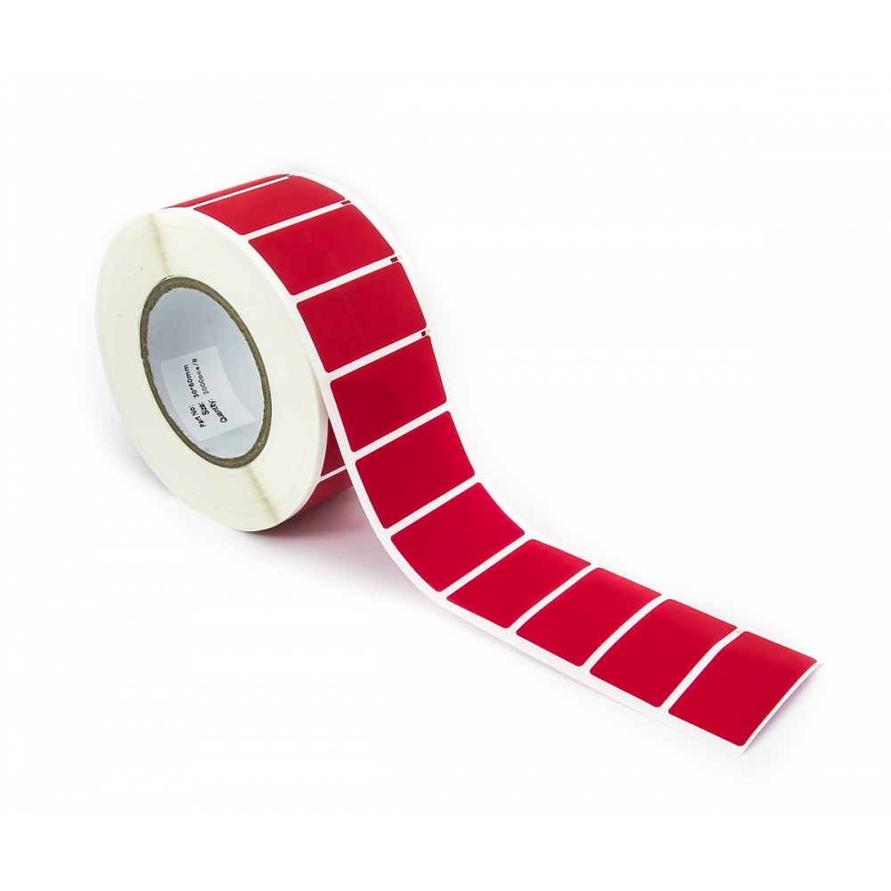 Non-residual red VOID sticker 60x30mm with high adhesion
