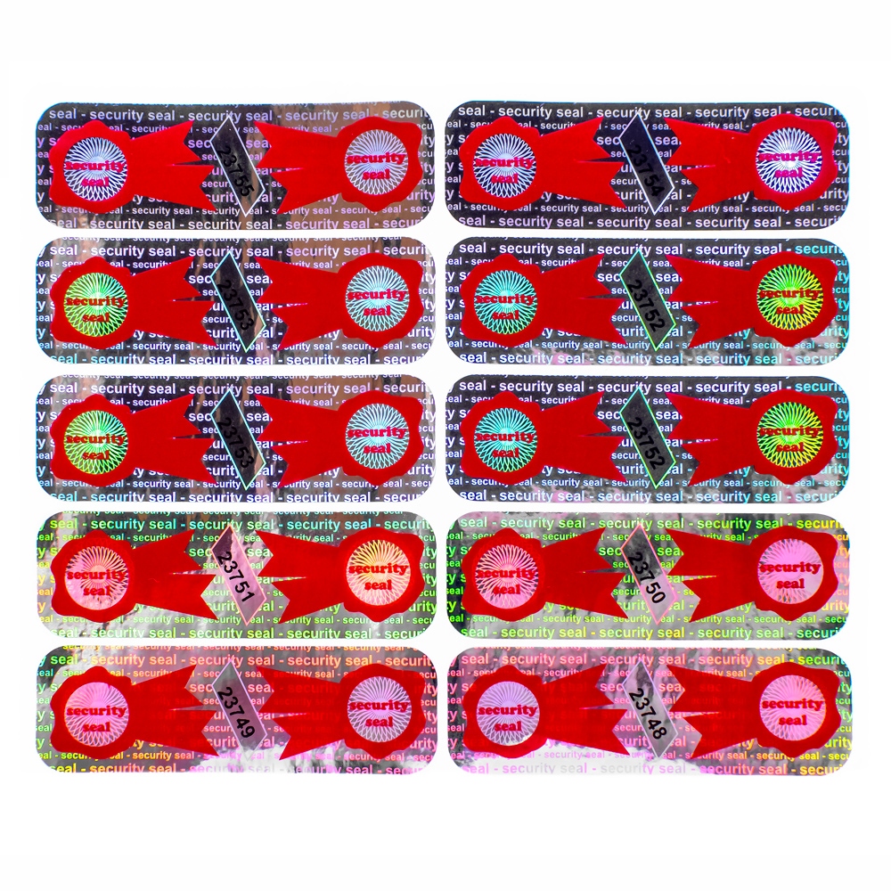 Two layered numbered seal with screen printing on VOID basis