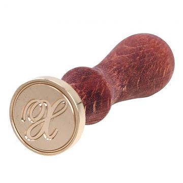 Wax seal stamp with letters of the alphabet - handwritten script X