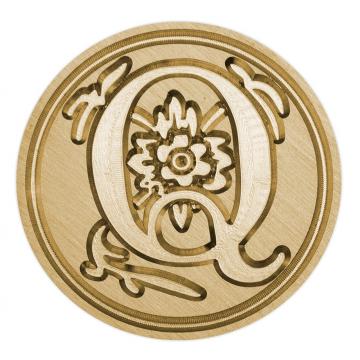 Brass seal stamp (stamping block) for wax - a decorative block letter Q