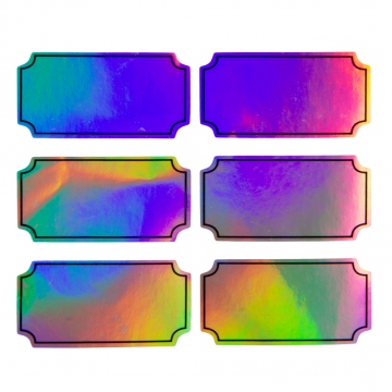 Silver hologram security VOID label to print on, 40 x 20 mm