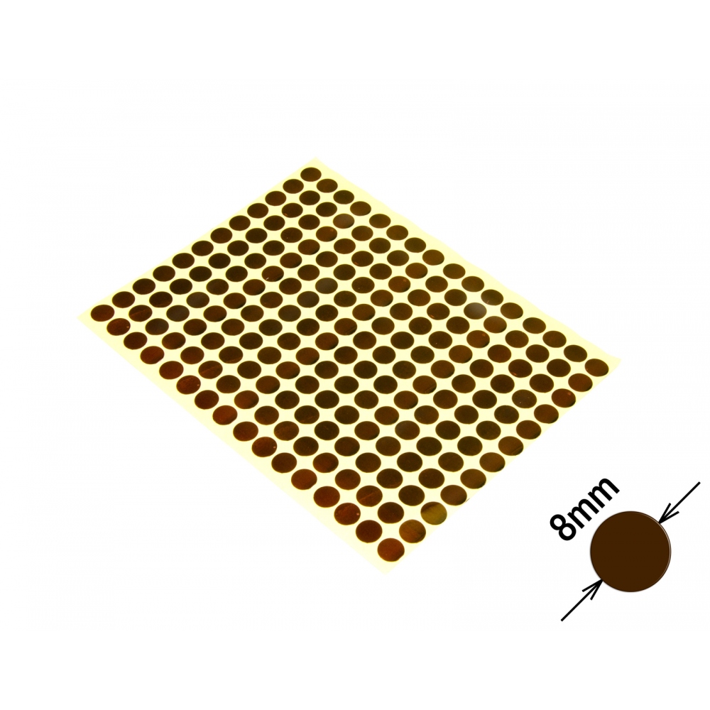 Round colored signaling stickers  unprinted 8 mm brown
