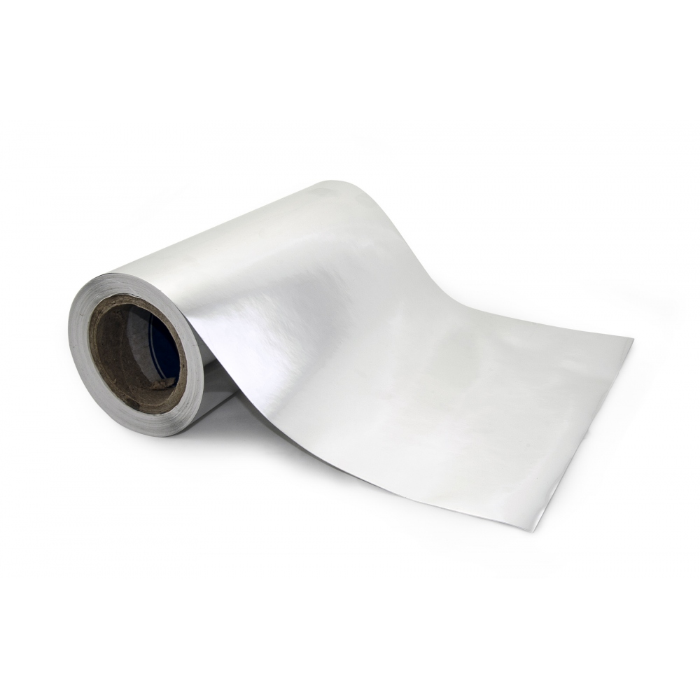 Silver mirror self-adhesive security VOID foil of 30 cm width, in metres