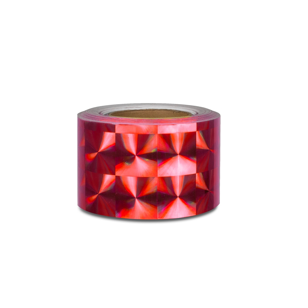 Hologram self-adhesive tape 100 mm, motive squares red