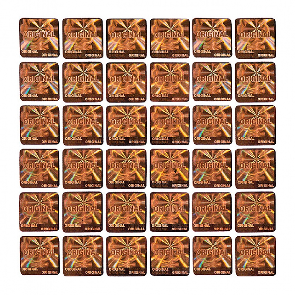 Holographic sticker Original 15x15mm bronze
