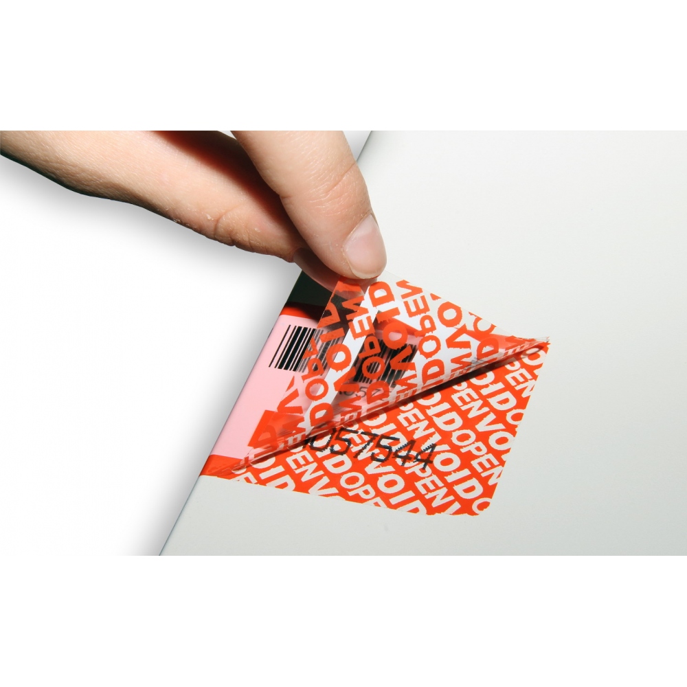 Two-layered tamper evident KTL labels numbering to a depth