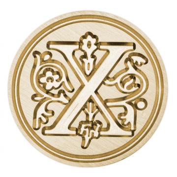 Brass seal stamp (stamping block) for wax - a decorative block letter X