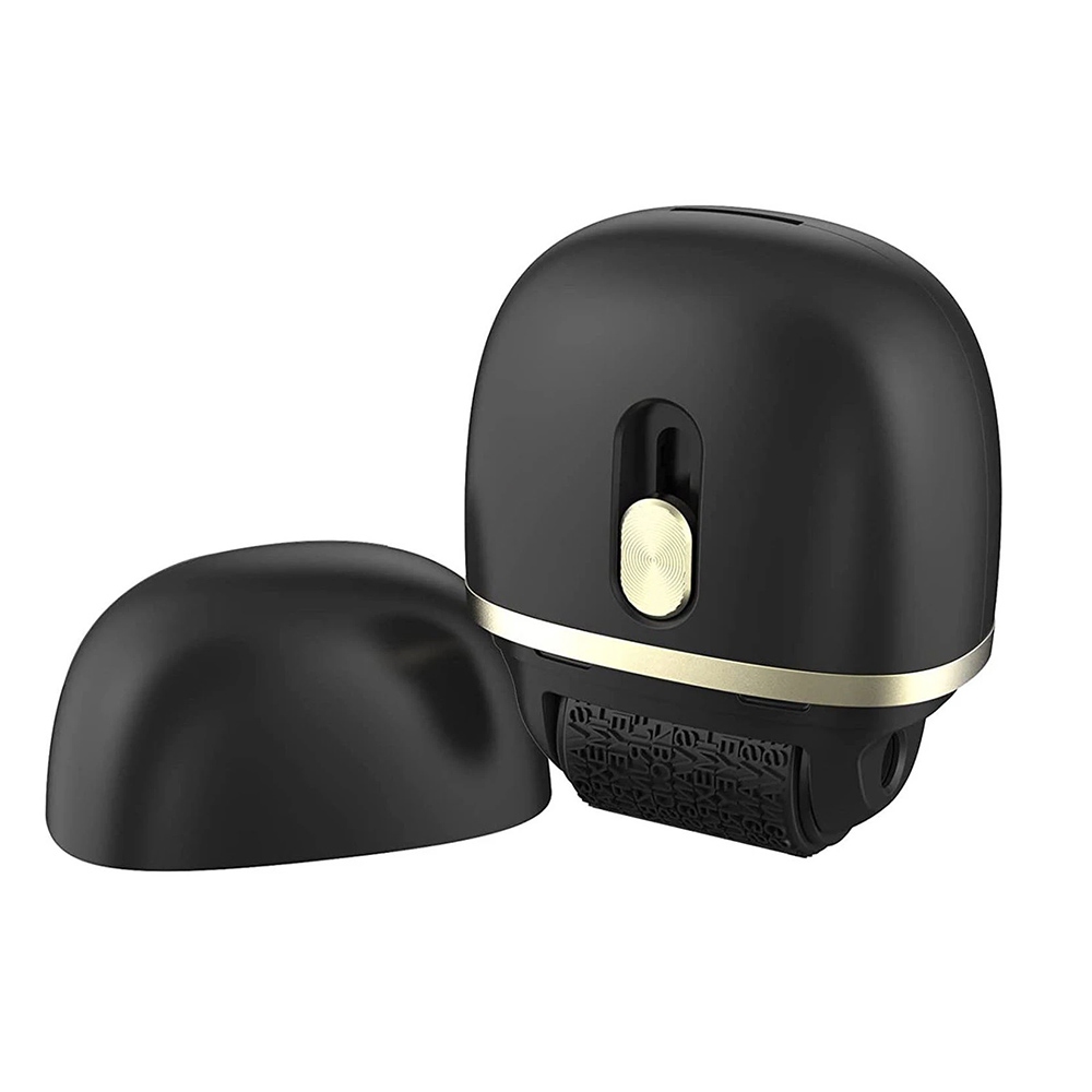 Rolling stamp for blackening data on packages and forms