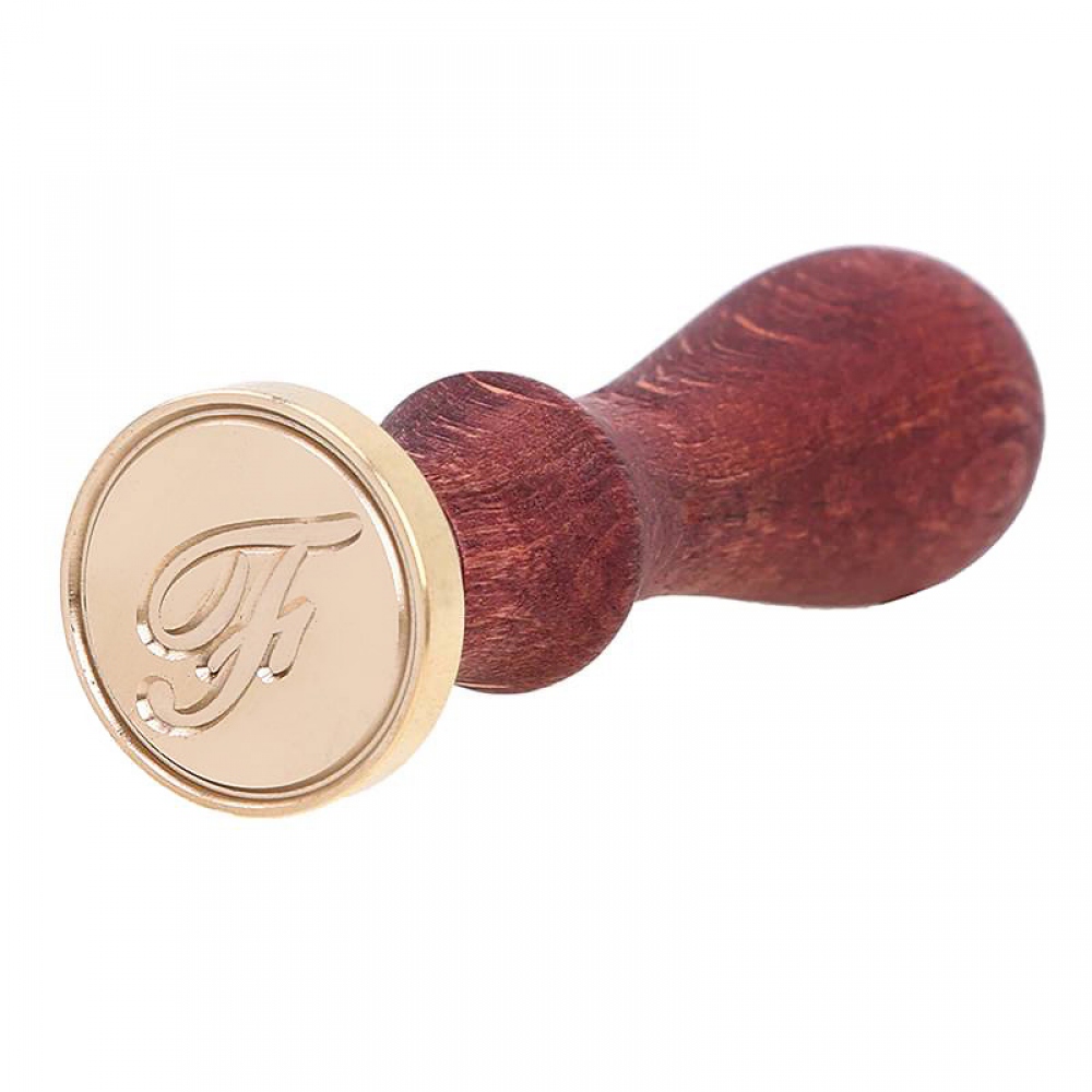 Wax seal stamp with letters of the alphabet - handwritten script F