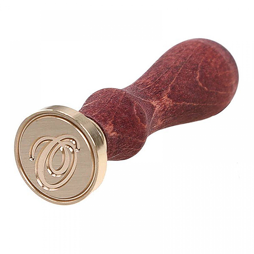 Wax seal stamp with letters of the alphabet - handwritten script O