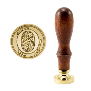 Brass seal stamp (stamping block) for wax - a decorative block letter O